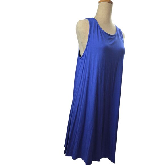 Old Navy Womens Sleeveless Blue Relaxed Swing Dress Size Large Petite - Picture 9 of 11